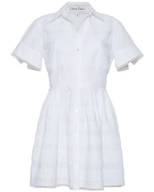 Cara Cara Kai Lace-Inserts Mini Dress - White