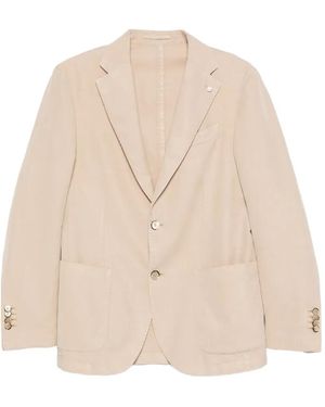 Luigi Bianchi Buttoned Single-Breasted Blazer - Natural