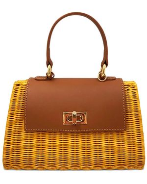 Serpui Yasmin Top-Handle Tote Bag - Brown