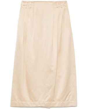 Peserico Satin Midi Skirt - Natural