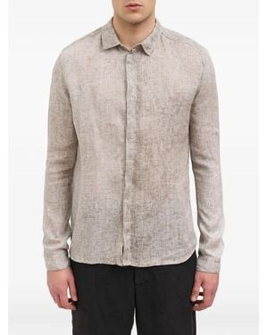Daub Long-Sleeve Linen Shirt - Grey