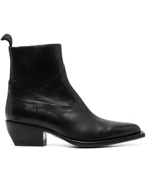 Golden Goose Bottines En Cuir À Bout Pointu 50 Mm - Noir
