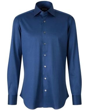 Fray Gabriel Spread-Collar Shirt - Blue