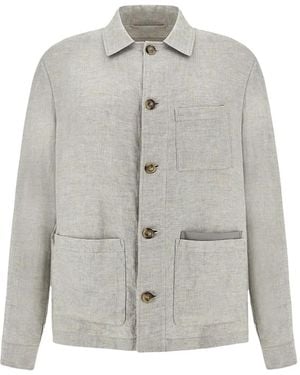 Paul & Shark Linen Overshirt - Grey