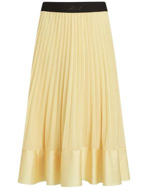 KARL LAGERFELD Pleated Skirt With Waistband - Yellow