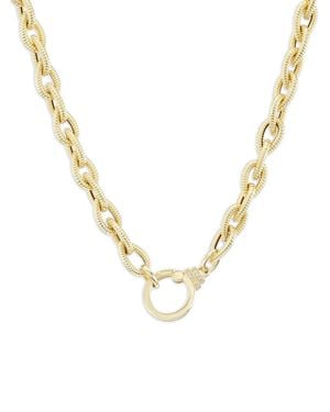 Sorellina Collar de cadena texturizada con diamante - Metálico