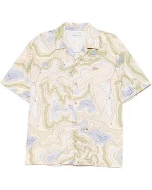 Lacoste Chemise À Logo Brodé - Blanc
