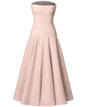 Nafsika Skourti Rhea Ruched-Bodice Midi Dress - Pink