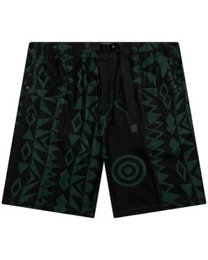 South2 West8 Print-Shorts mit Gürtel - Schwarz