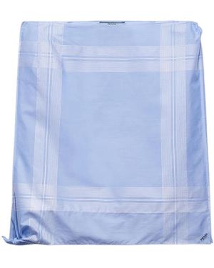 Prada Checked Cotton Mini Skirt - Blue