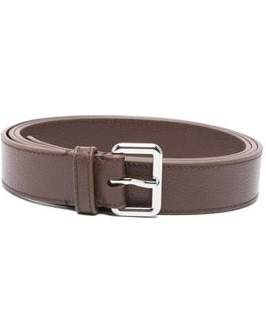 Plan C Leather Buckled Belt - Brown