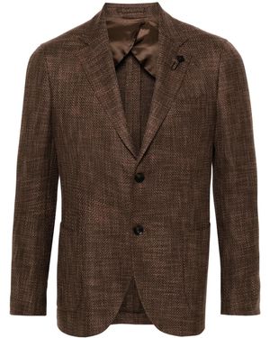 Lardini ノッチドラペル シングルジャケット - ブラウン