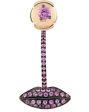 Delfina Delettrez Pendiente Con Zafiros "Lips Piercing" - Blanco