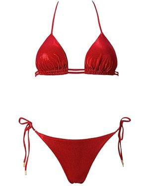 SOFIA ERHAN Bikini Triangular Brillante - Rojo