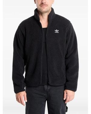 adidas Trefoil Essentials Teddy Fleece Jumper - Black