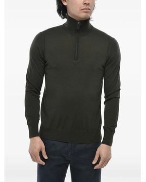 Paolo Pecora Half-Zip Elbow-Patchs Polo Shirt - Grey