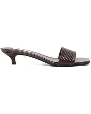 TOTEME Lizard-Embossed Sandals - White