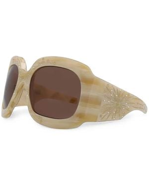Gucci Crystal-Embellished Square-Frame Sunglasses - Brown