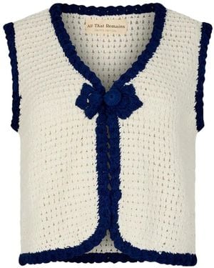 All That Remains Paloma Crochet Vest - Blue