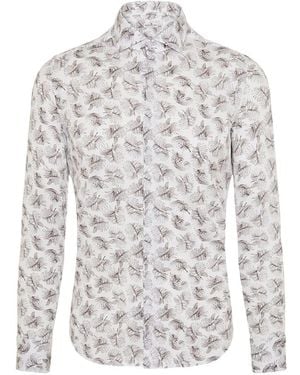Sonrisa Palm Leaf-Print Long-Sleeve Shirt - White