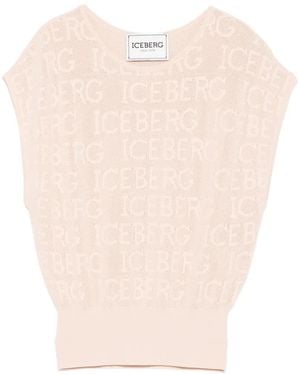 Iceberg Logo-Pattern Vest - Pink