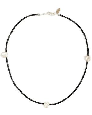 Santaniello Beaded Pearl Necklace - Metallic