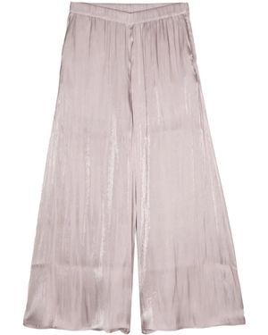 B+ AB Laminated Wide-Leg Cropped Pants - Pink