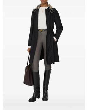 Burberry Parka Equestrian Knight À Capuche Détachable - Noir