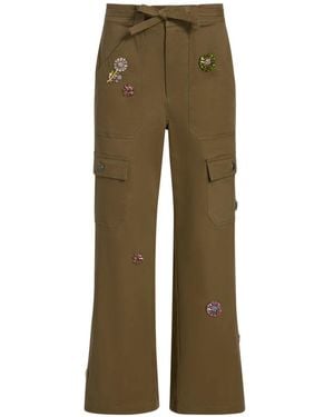 Cinq À Sept Love Michelle Embellished Cargo Pants - Green