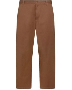 Carhartt Hose mit Logo-Patch - Braun