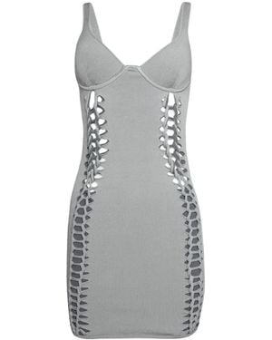 Dion Lee Braid-Embellished Mini Dress - Grey
