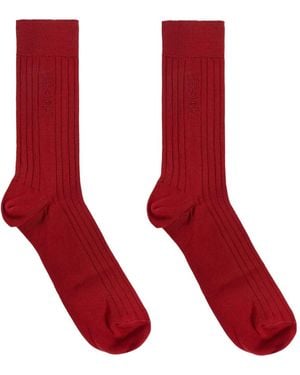 Versace Geribbelde Sokken Met Geborduurd Logo - Rood