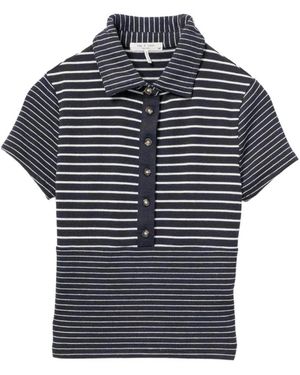 Rag & Bone Polo A Rayas Con Manga Corta - Azul