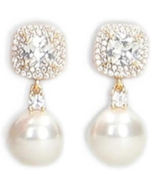 Self-Portrait Crystal-Embellished Earrings - White