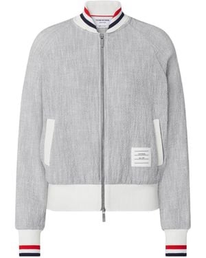 Thom Browne Zip-Up Bomber Jacket - Gray