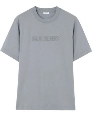 Burberry Logo Cotton T-Shirt - Grey
