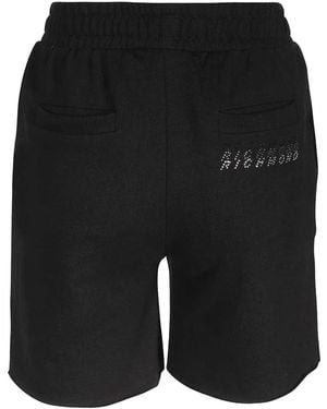 John Richmond Rhinestone-embellished Elasticated-waistband Shorts - ブラック