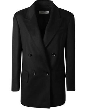 Max Mara Double-Breasted Peak-Lapels Jacket - Black