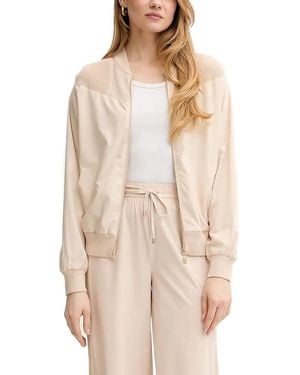 Liu Jo Mesh-Panel Bomber Jacket - Natural