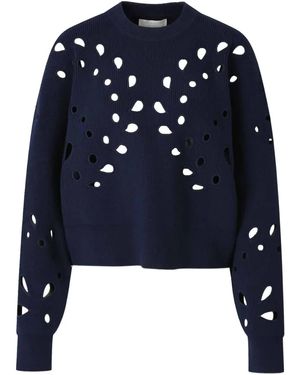 Ulla Johnson Pull Nervuré À Découpes - Bleu