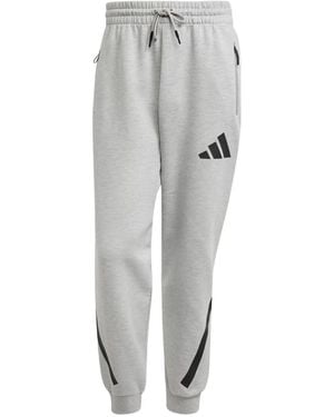 adidas Z.N.E. Logo-Detail Side-Stripe Track Trousers - Grey