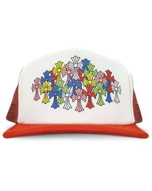 Chrome Hearts Multi Colour Crosses Trucker Hat - Red