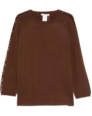 Marina Rinaldi Nocino Sequin-Embellished Raglan-Sleeve Jumper - Brown