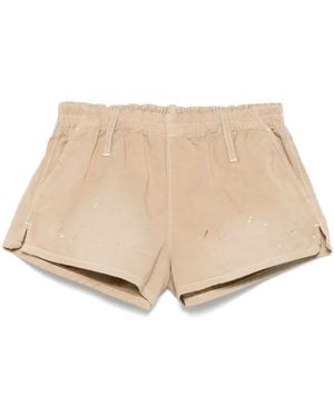 MM6 by Maison Martin Margiela Paint-Splatter Shorts - Natural