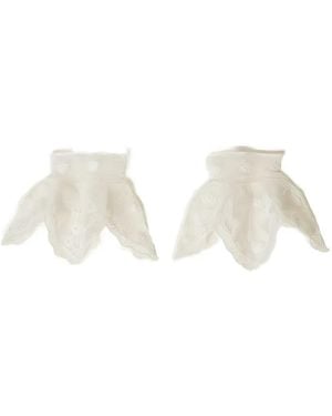 Twinset Embroidered Ruffled Cuffs - White