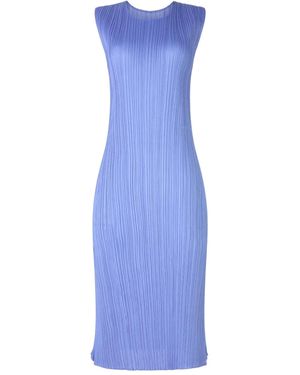 Pleats Please Issey Miyake Plissé-Effect Midi Dress - Blue