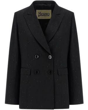 Herno Micro Sequin Blazer - Black