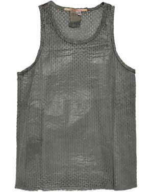 Carol Christian Poell Perforated Leather Tank Top - Grey