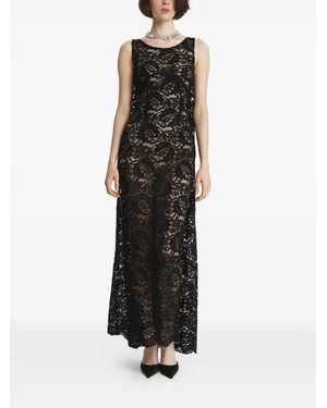2310 STUDIO Lace-Overlay Sleeveless Maxi Dress - Black