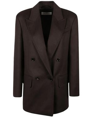 Max Mara Double-Breasted Peak-Lapels Blazer - Black